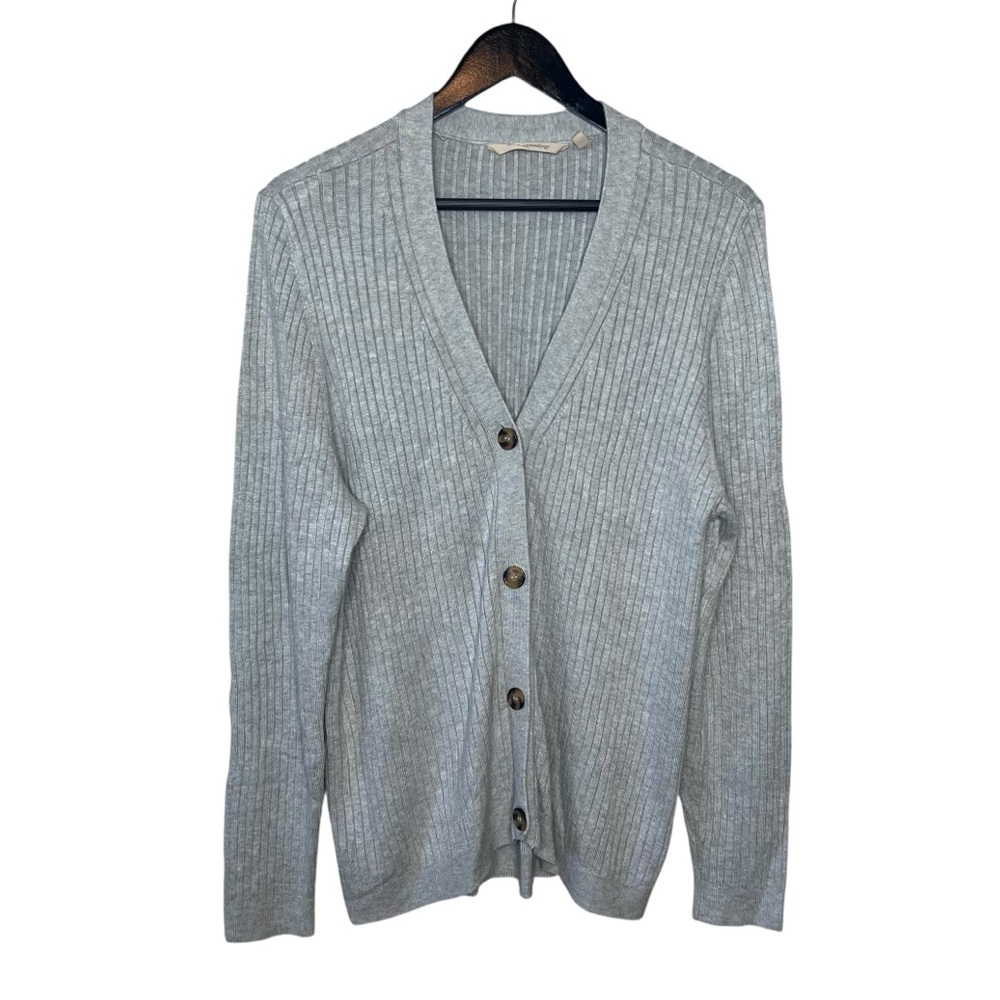 Soft Surroundings Super Soft Gray Ribbed Cardigan Womens XL